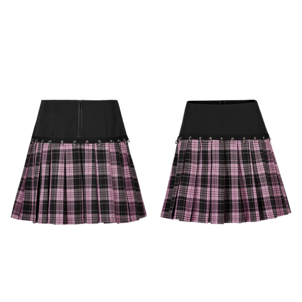 PUNK RAVE Plaid Splicing Short Skirt - Image 5