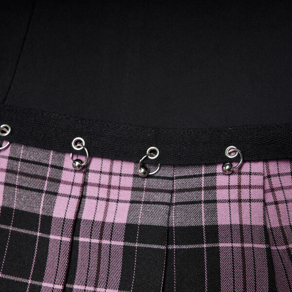 PUNK RAVE Plaid Splicing Short Skirt - Image 6