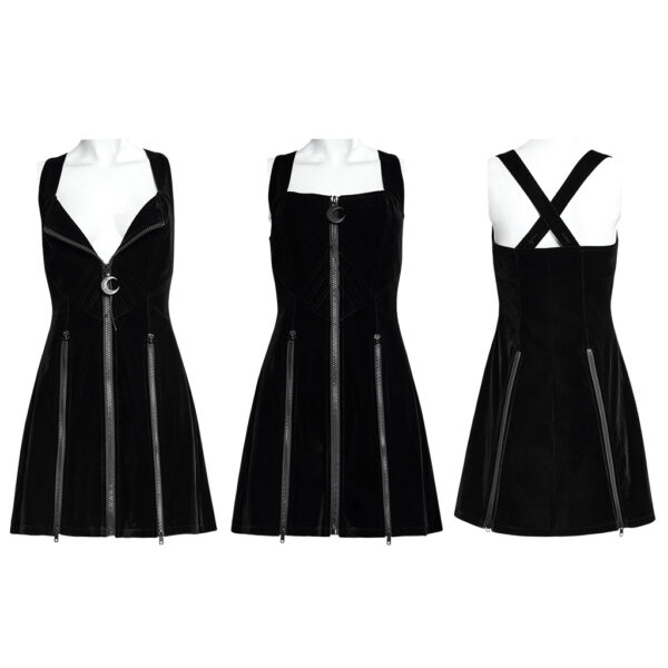 PUNK RAVE Front Zipper Tube Dress - Image 5