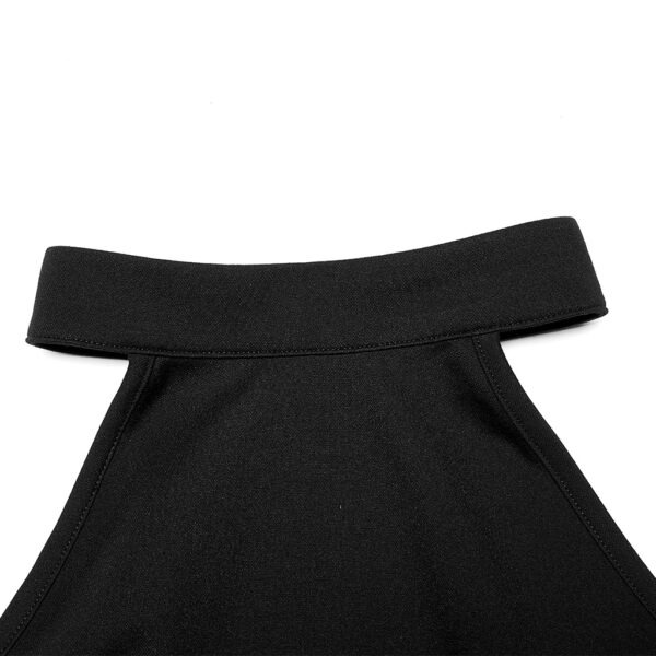 Dark Pointed Hem Dress With Detachable Leg Loops - Image 9