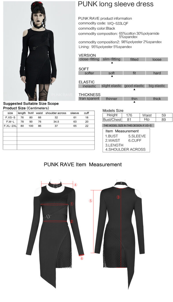 PUNK Long Sleeve Dress - Image 9