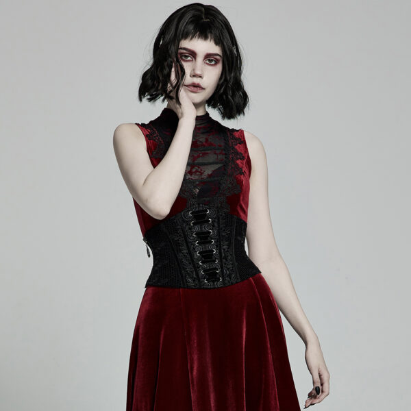 PUNK RAVE Gothic Velvet Corset - Image 2