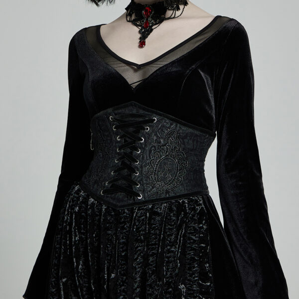 PUNK RAVE Gothic Embroidered Corset - Image 2