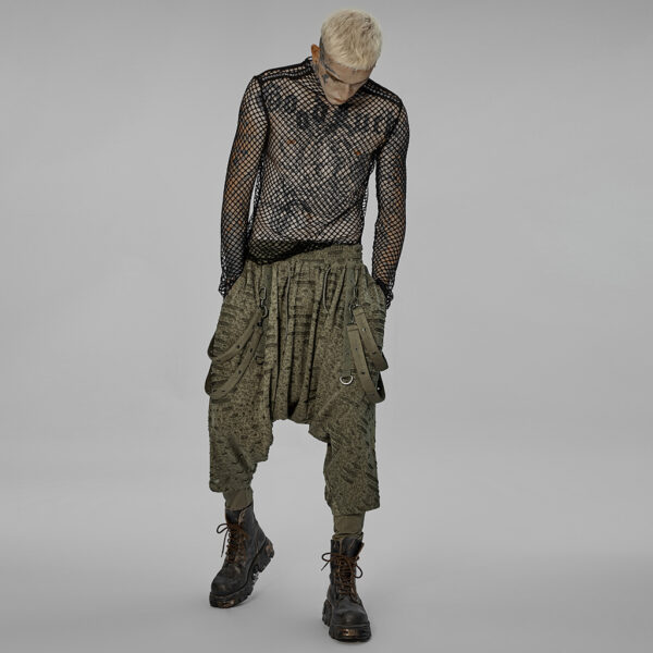 PUNK RAVE Dark Wasted Earth Loose Crotch Pants - Image 4