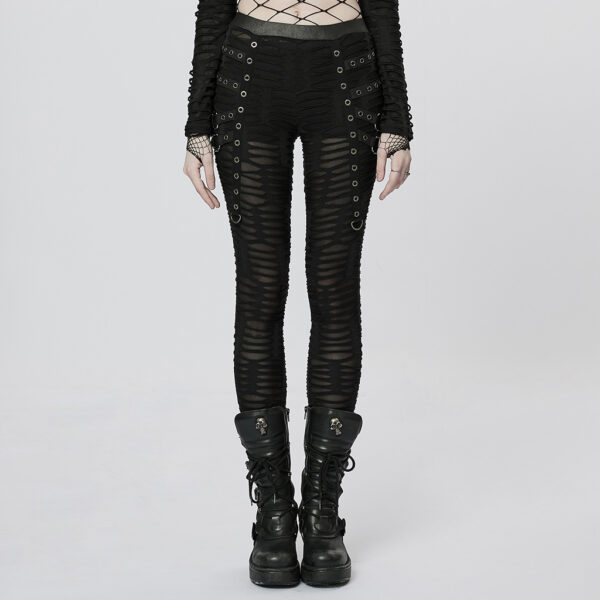 PUNK RAVE Knitted Decayed Design Slim Goth Leggings 