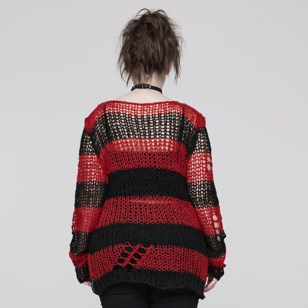 PUNK RAVE Decayed Pullover Sweater - Black/Red - Image 3