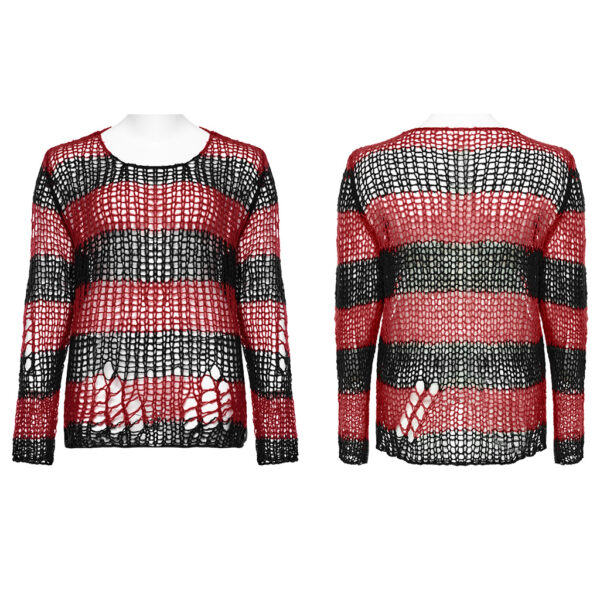 PUNK RAVE Decayed Pullover Sweater - Black/Red - Image 5