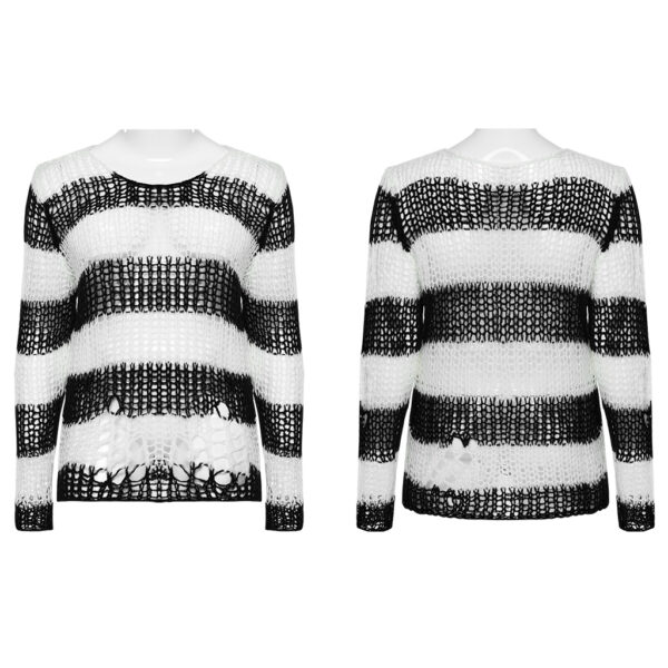 PUNK RAVE Decayed Pullover Sweater - Black/White - Image 5