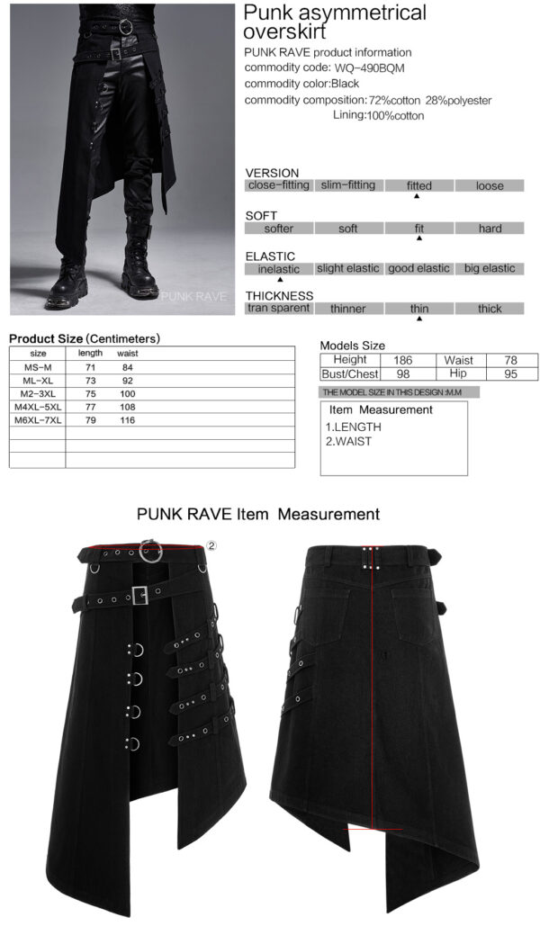 Punk Asymmetrical Overskirt - Image 9