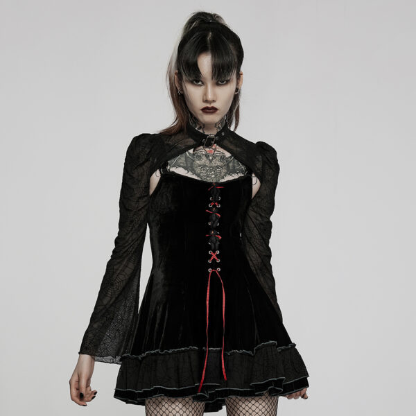 PUNK RAVE Two Piece Webbing Design Goth Dress