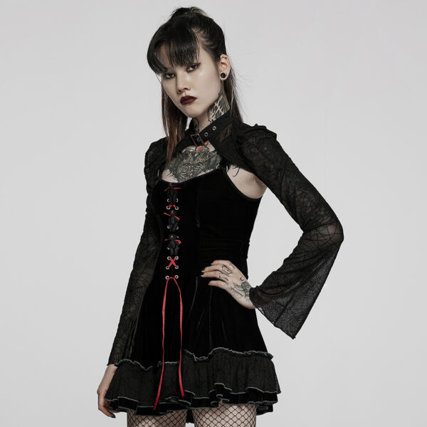 PUNK RAVE Two Piece Webbing Design Goth Dress - Image 2