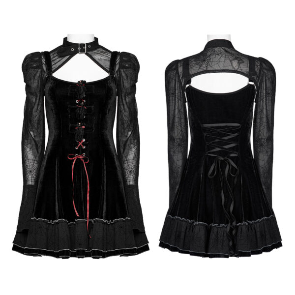 PUNK RAVE Two Piece Webbing Design Goth Dress - Image 5