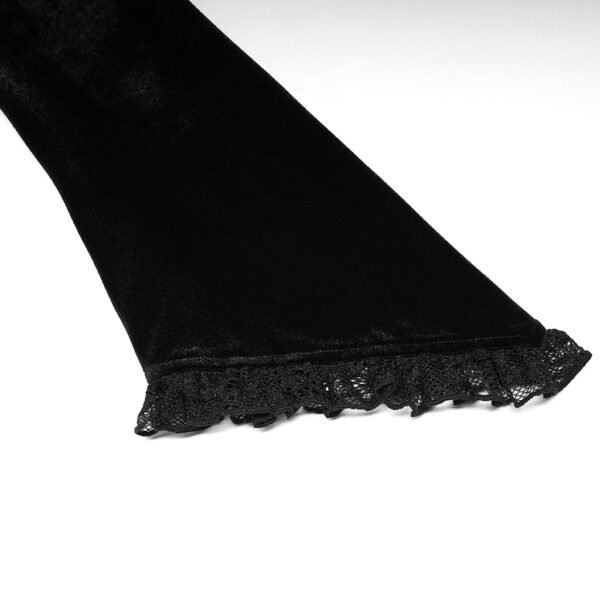 Punk Rave Asymmetric Elegant Velvet Lace Gothic Dress - Image 9