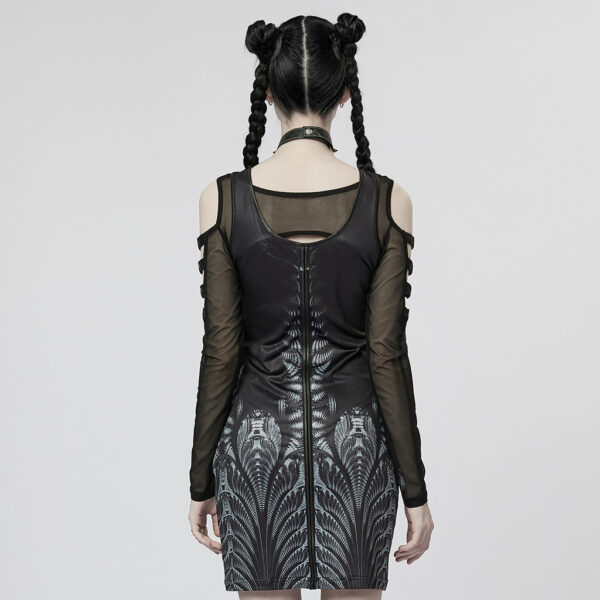 PUNK RAVE Cyber Off-The-Shoulder Mesh Dress - Image 3