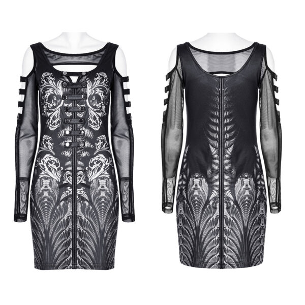 PUNK RAVE Cyber Off-The-Shoulder Mesh Dress - Image 5