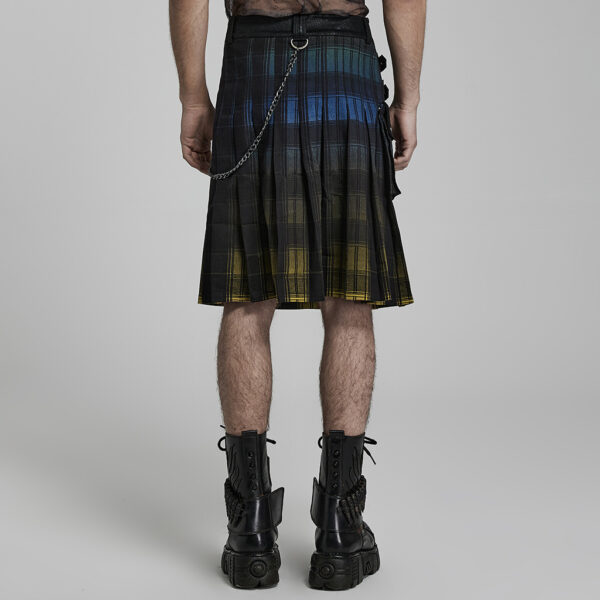 Punk School Style Gradient Color Scottish Plaid Kilt - Image 3