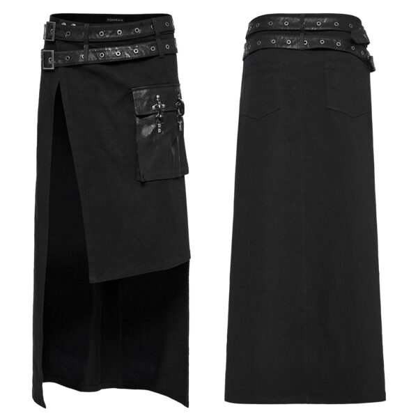 PUNK RAVE Detachable Loops Asymmetrical Long Kilt - Image 5