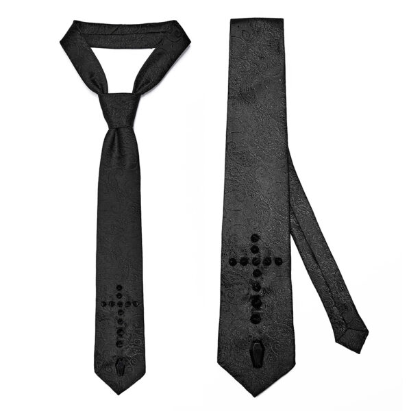 PUNK RAVE Goth Jacquard Cross Print Tie