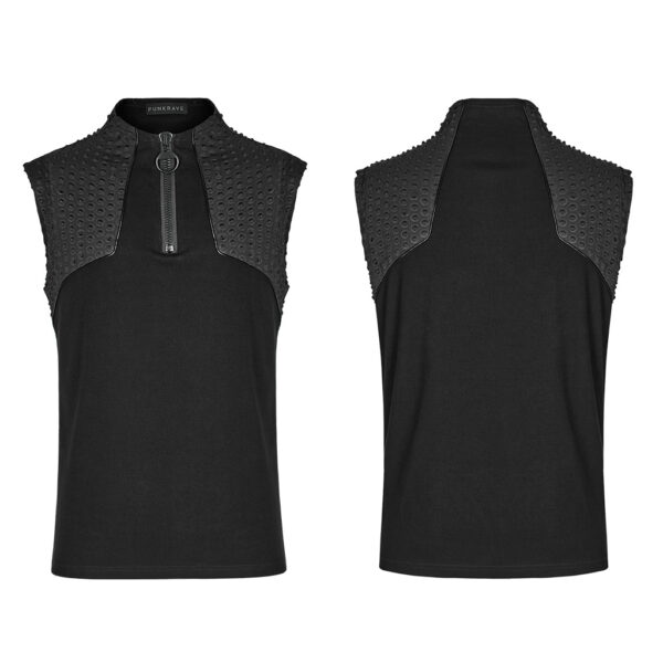 Front Collar Chunky Zipper Tank Top - Image 5