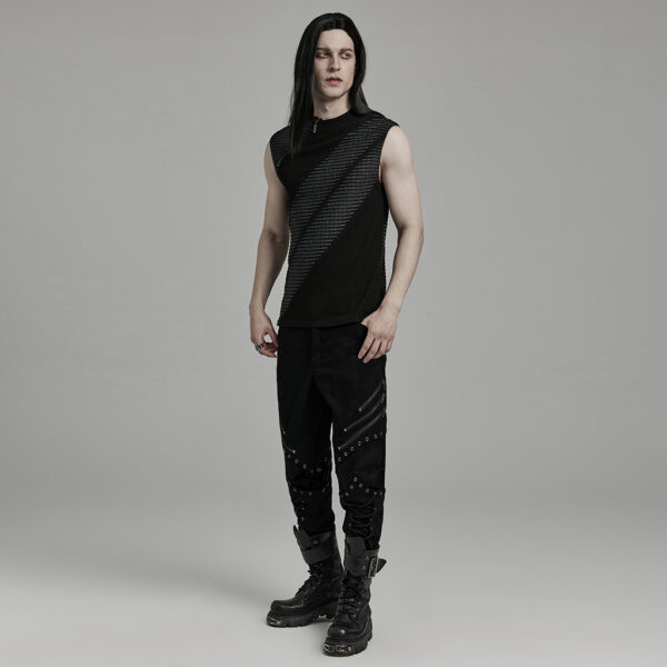 Punk Rave Zipper Knitted Tank Top - Image 4