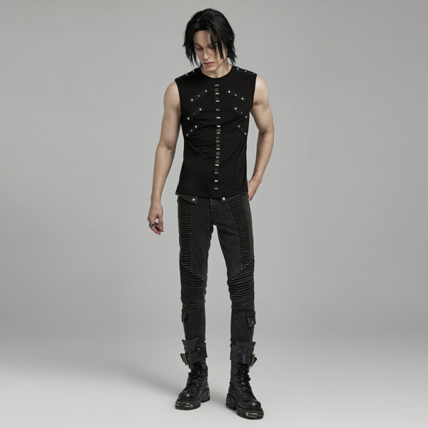 Mesh Decorated Webbing Punk Tank Top - Image 4