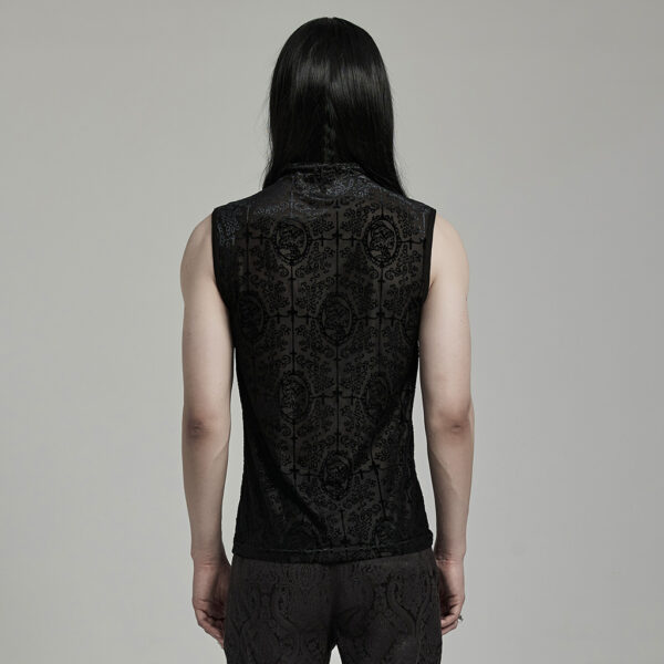 PUNK RAVE Elastic Flocked Mesh Goth Tank Top - Image 3