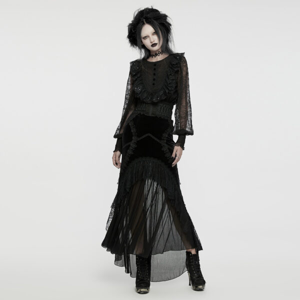 PUNK RAVE Lantern Sleeve Goth Lace Shirt - Image 4