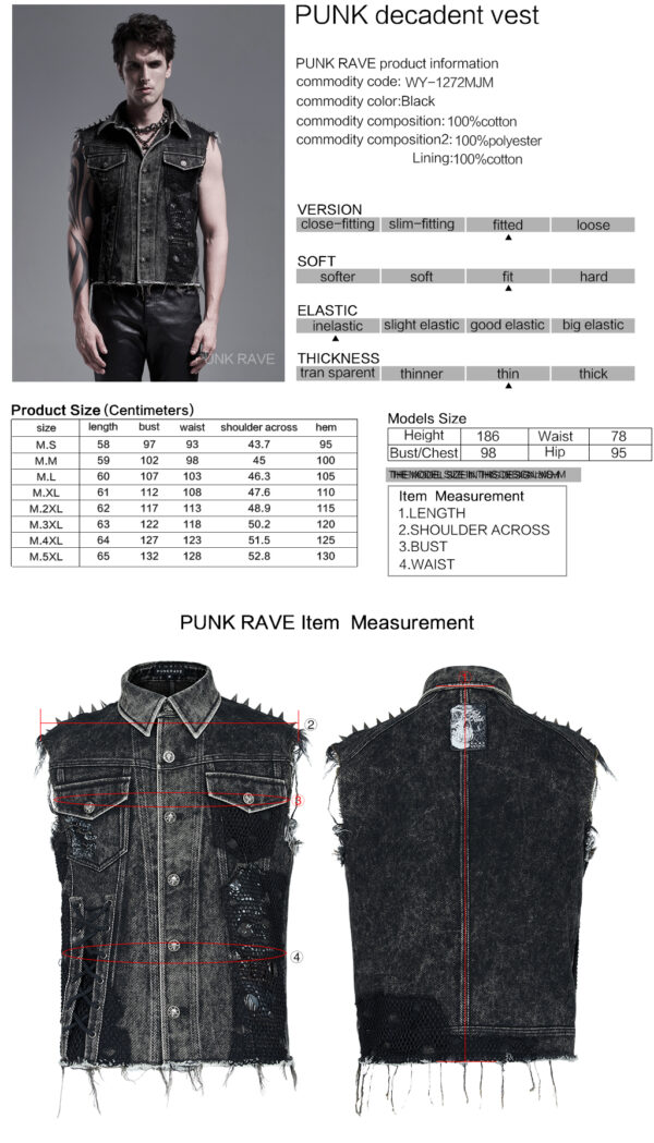 PUNK Decadent Denim Vest - Image 9