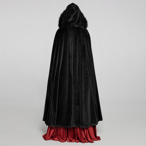 PUNK RAVE Fur Long Goth Velvet Cloak - Image 4