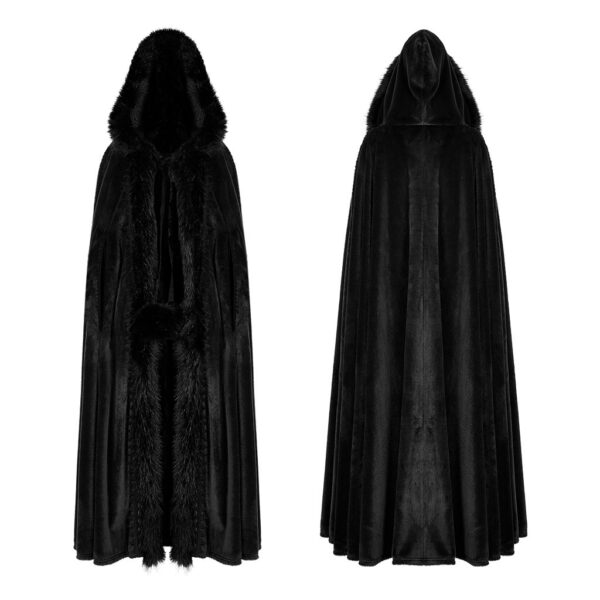 PUNK RAVE Fur Long Goth Velvet Cloak - Image 5