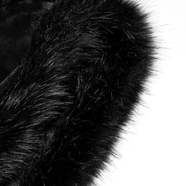 PUNK RAVE Fur Long Goth Velvet Cloak - Image 9