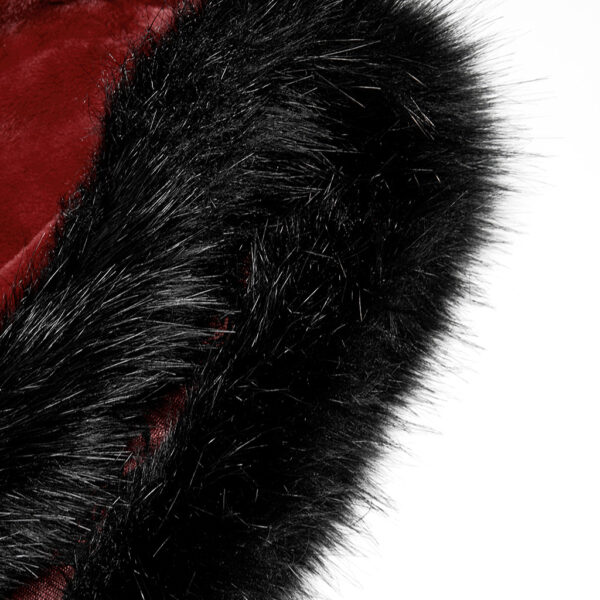 PUNK RAVE Fur Long Goth Velvet Red Cloak - Image 9