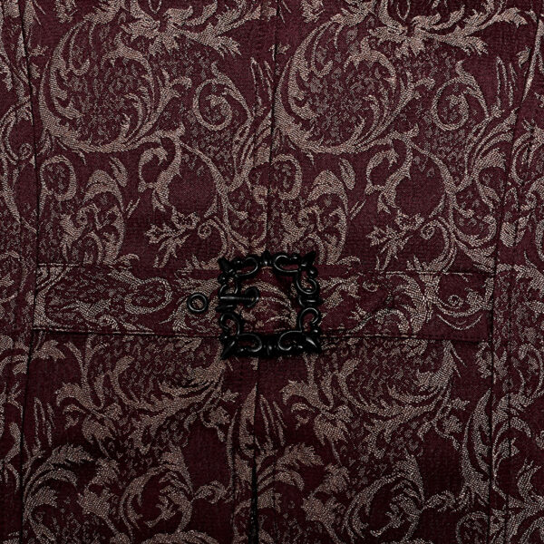 Exquisite 3D Pattern Jacquard Waistcoat - Burgundy - Image 7