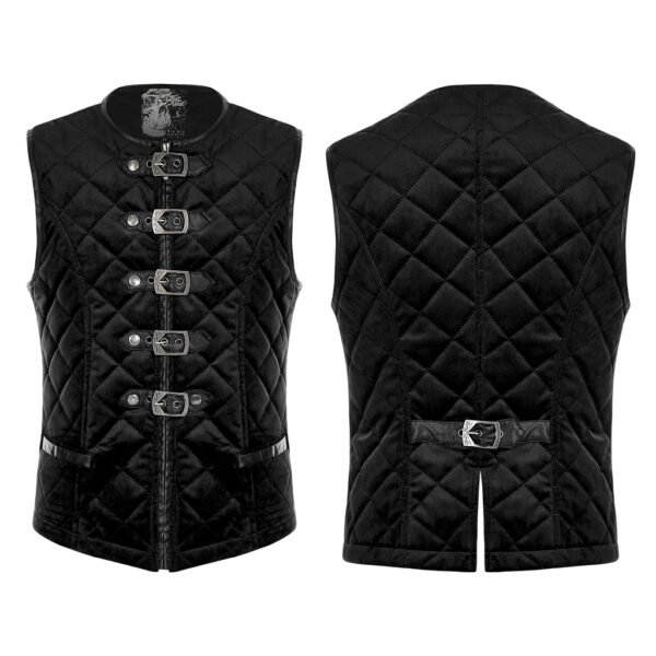 Punk Rave Front Loop Belts Goth Inner-Cotton Waistcoat