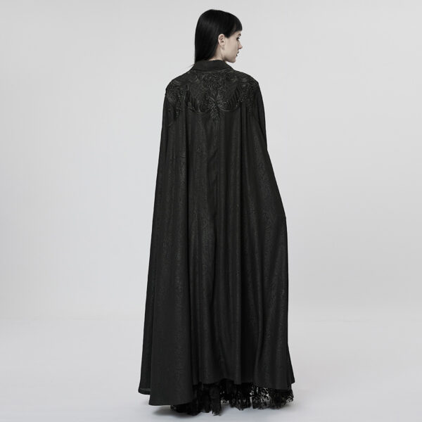 PUNK RAVE Lace Applique Chiffon Lapel Cloak - Image 3