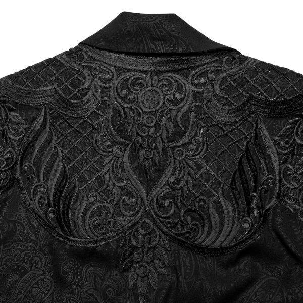 PUNK RAVE Lace Applique Chiffon Lapel Cloak - Image 8