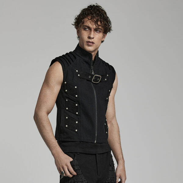 Punk Zipper Waistcoat - Image 2