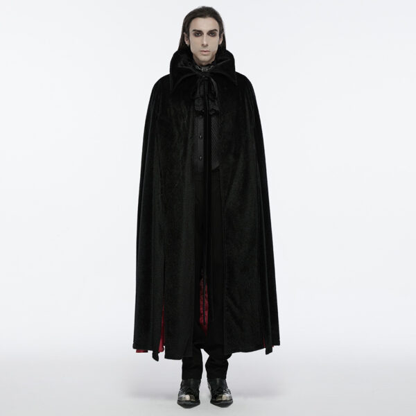 PUNK RAVE Dark Fur Inner Red Gradient Cloak - Image 2