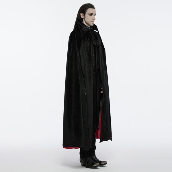 PUNK RAVE Dark Fur Inner Red Gradient Cloak - Image 3