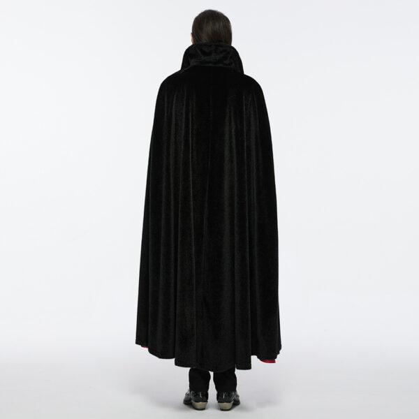 PUNK RAVE Dark Fur Inner Red Gradient Cloak - Image 4