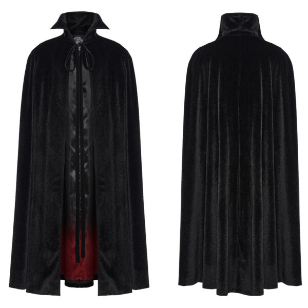 PUNK RAVE Dark Fur Inner Red Gradient Cloak