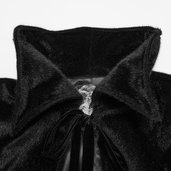 PUNK RAVE Dark Fur Cloak - Image 10