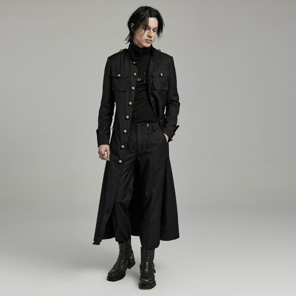 PUNK RAVE Military Design Long Coat - Image 3