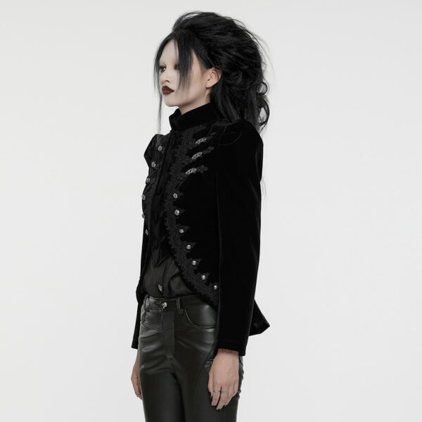 PUNK RAVE Short Front Design Velvet Gothic Jacket - Image 2