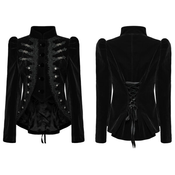 PUNK RAVE Short Front Design Velvet Gothic Jacket - Image 5