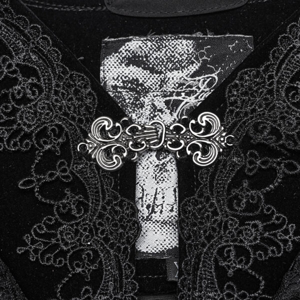 PUNK RAVE Lapel Lace Collar Goth Hooded Cloak - Image 9