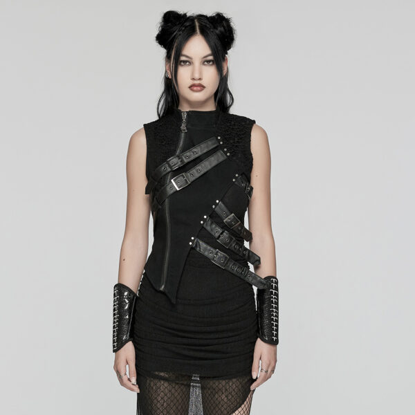 PUNK RAVE Asymmetric Design Punk Waistcoat