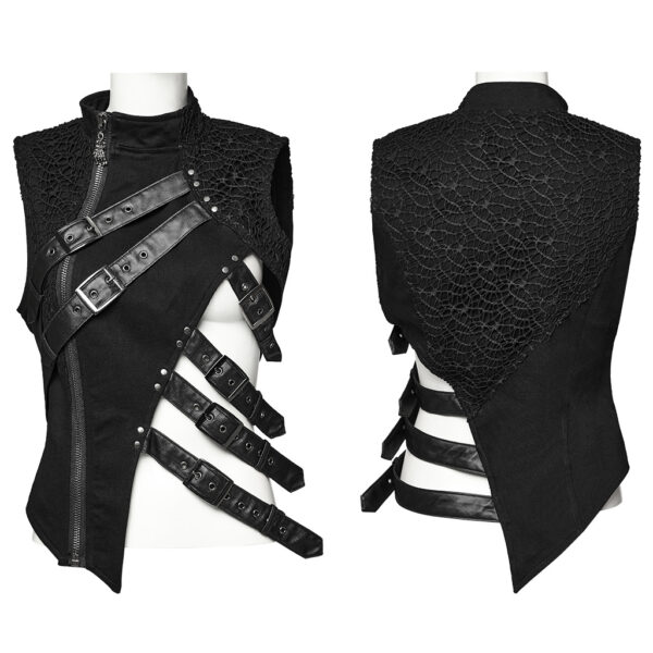 PUNK RAVE Asymmetric Design Punk Waistcoat - Image 5