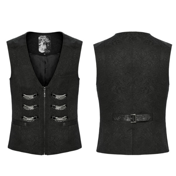 Jacquard Fabric V-Neck Goth Gentleman's Vest