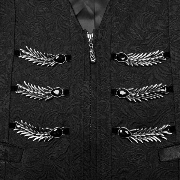 Jacquard Fabric V-Neck Goth Gentleman's Vest - Image 10